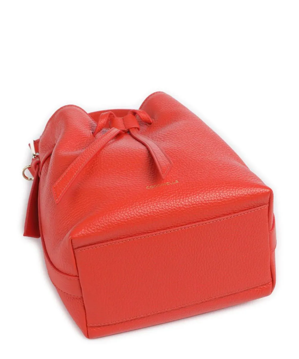 Malory Bucket bag grained leather orange