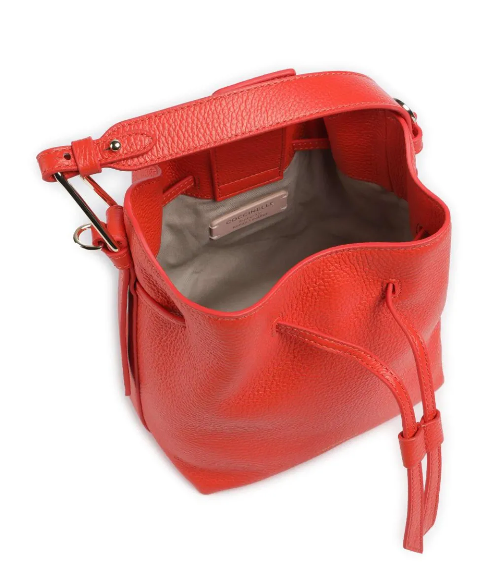 Malory Bucket bag grained leather orange