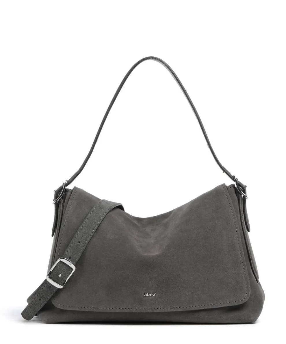 Suede Carina Hobo bag brushed leather dark grey