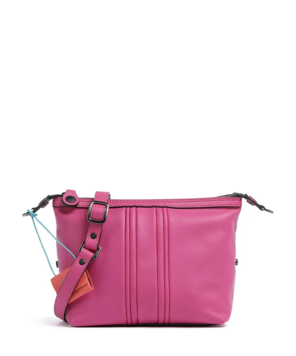 Stripes Funny Crossbody bag grained calfskin pink