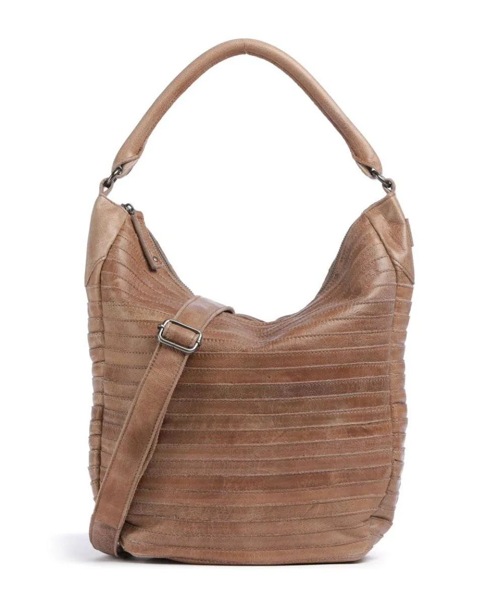 Bestseller Collection Gürteltier S Hobo bag grained leather caramel