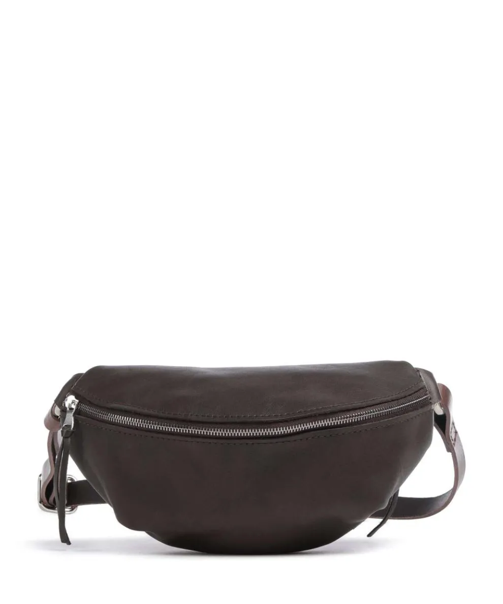 Nabuku Fanny pack fine grain cow leather dark brown