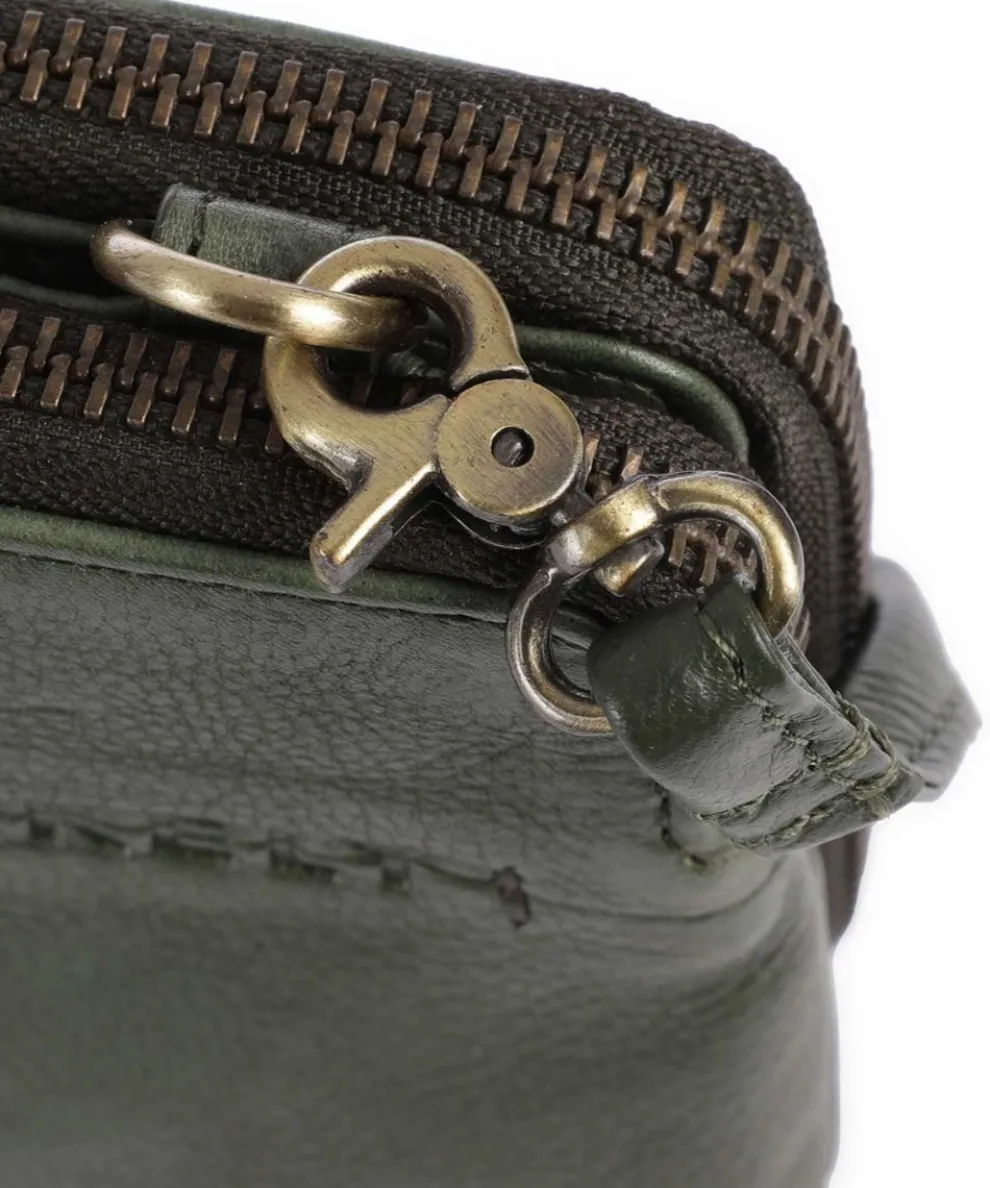 Natural Norah Wallet grained cow leather dark green