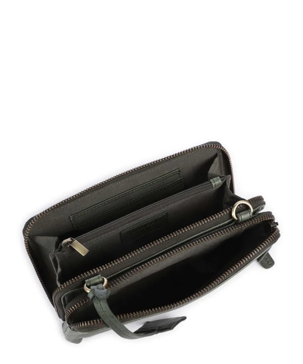 Natural Norah Wallet grained cow leather dark green