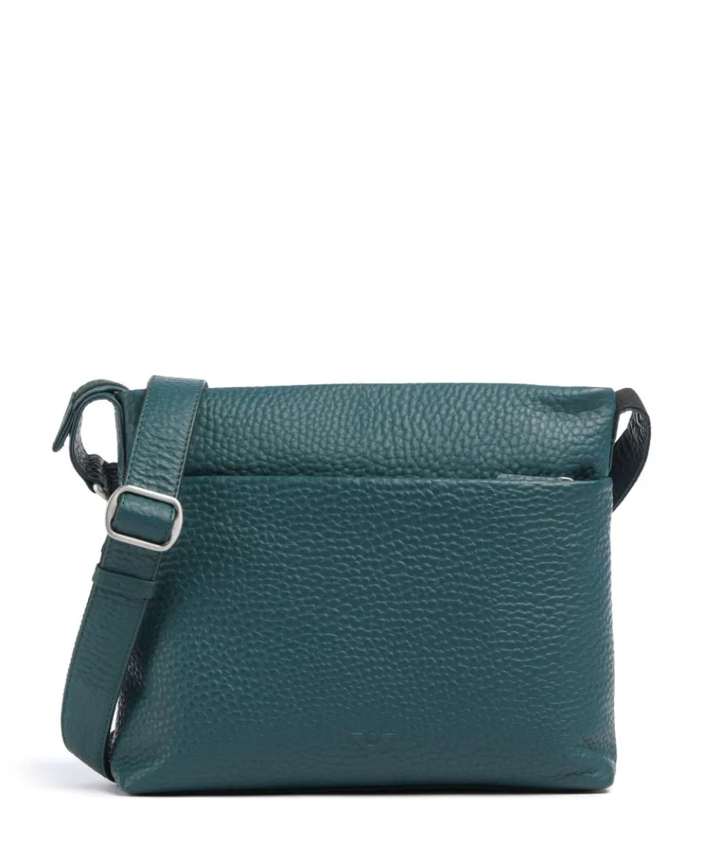 Hirsch Bristol Crossbody bag grained leather petrol
