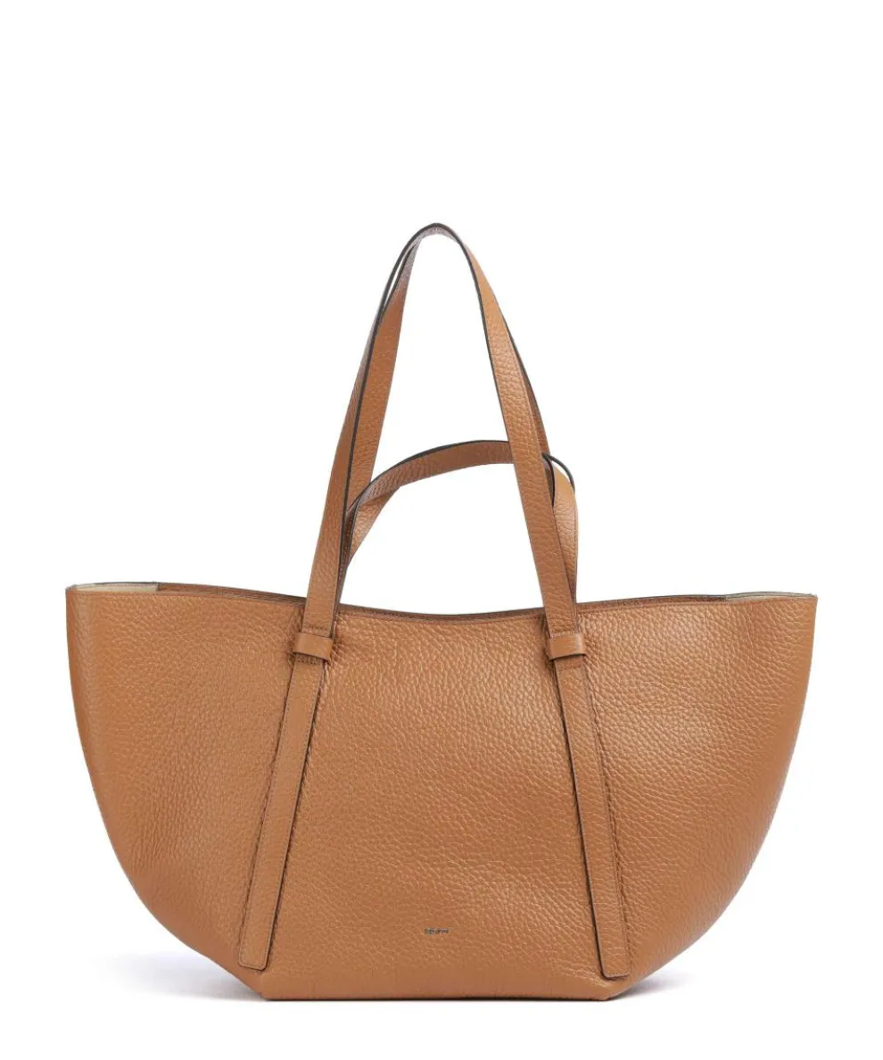 Tekla Cosmo Large Tote bag grained leather brown
