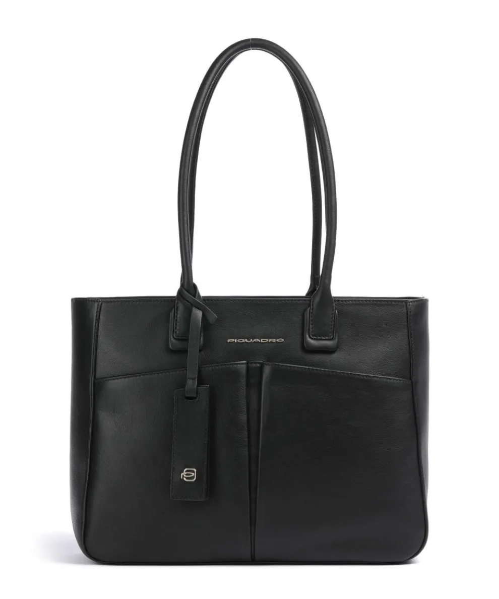 Nevet Tote bag 13″ fine grain cow leather black
