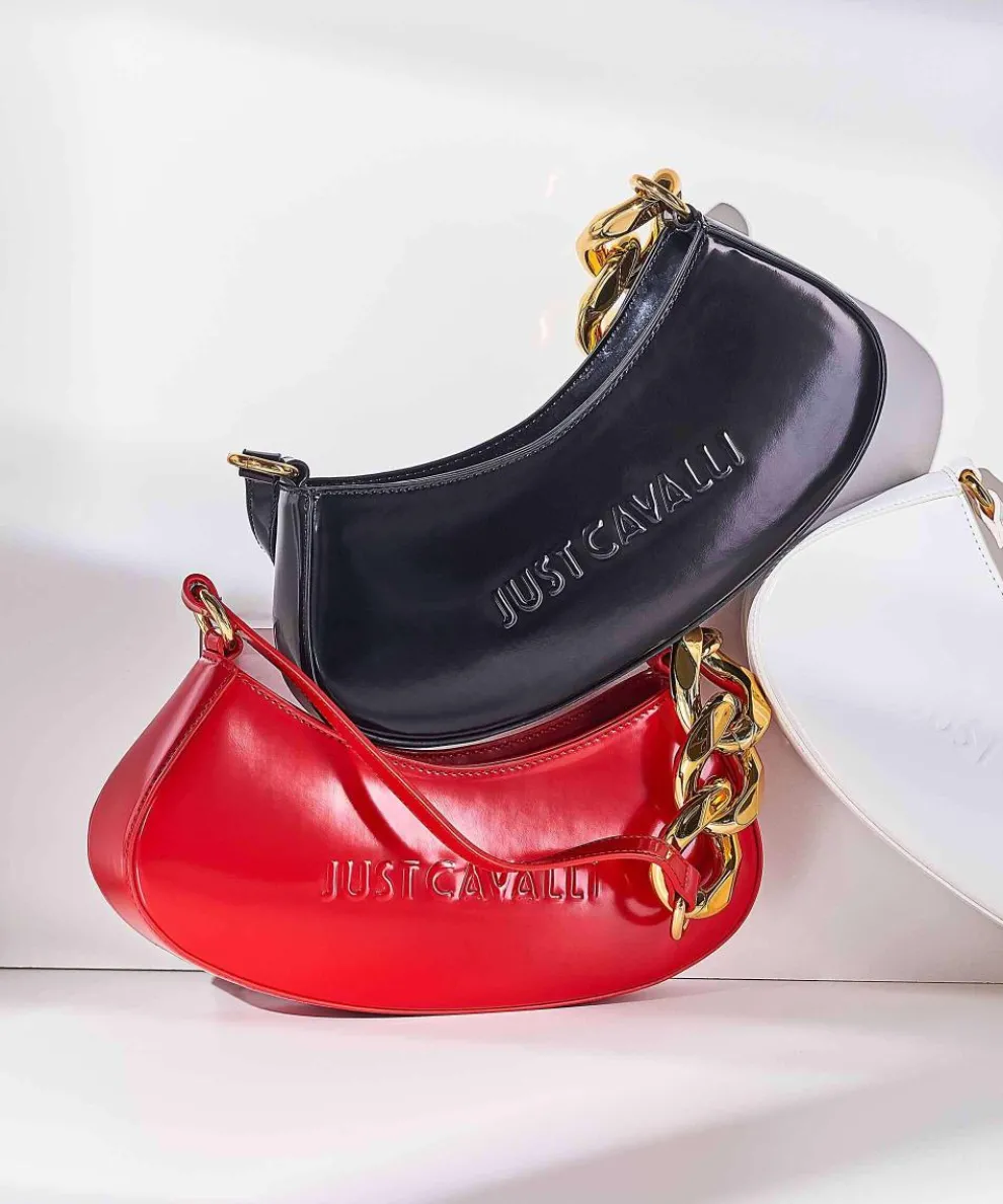 Chain Foulard Shoulder bag polyurethane, polyester black