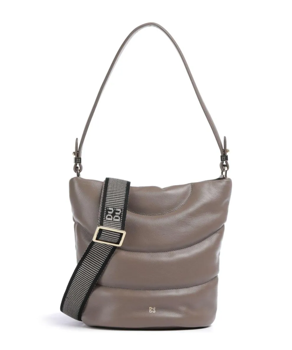 Barbara M. Bucket bag fine grain leather taupe