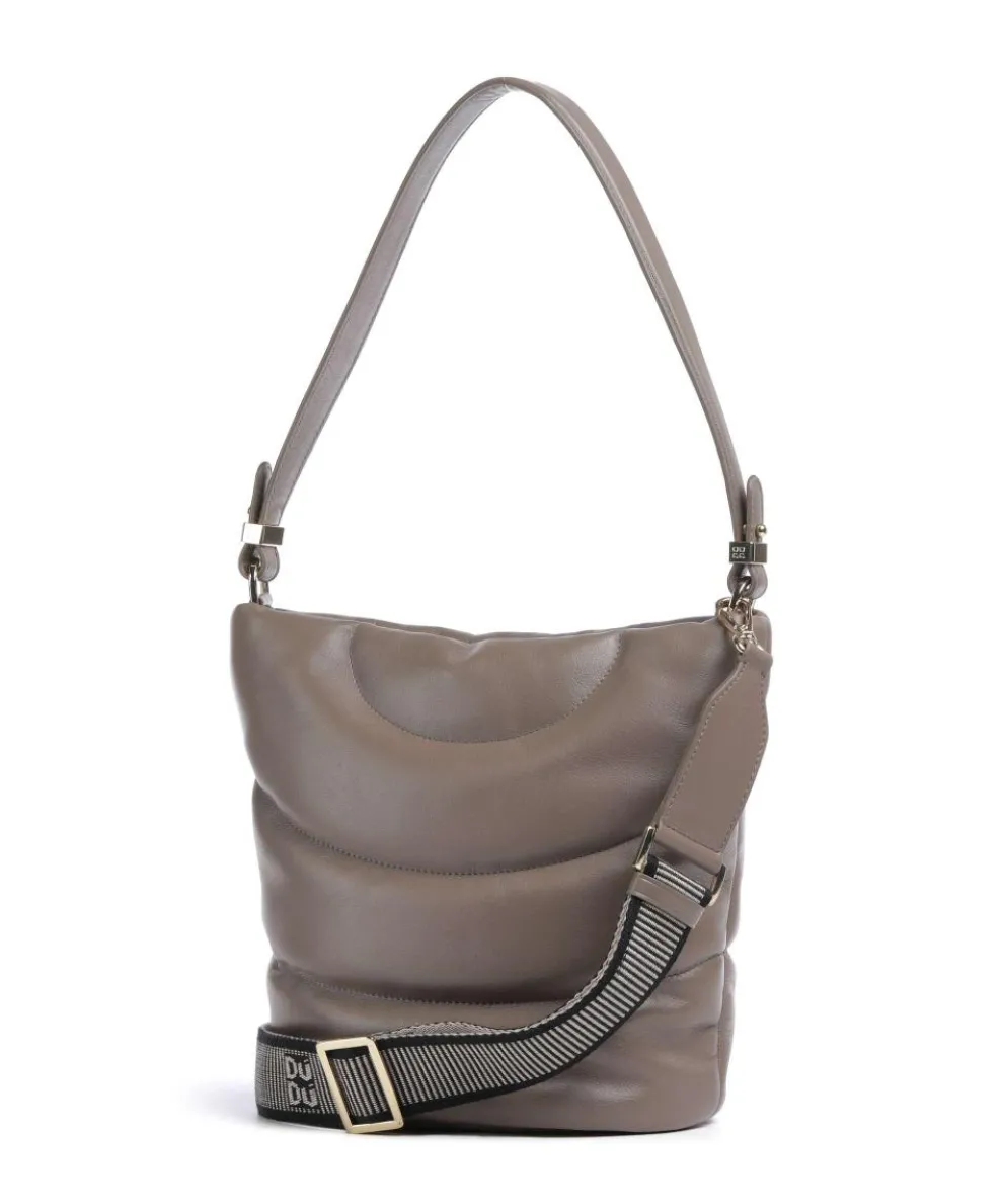 Barbara M. Bucket bag fine grain leather taupe
