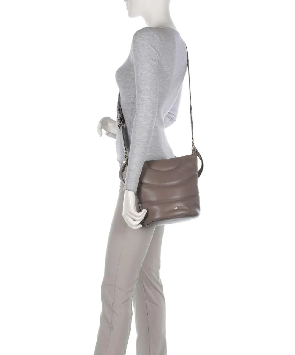 Barbara M. Bucket bag fine grain leather taupe