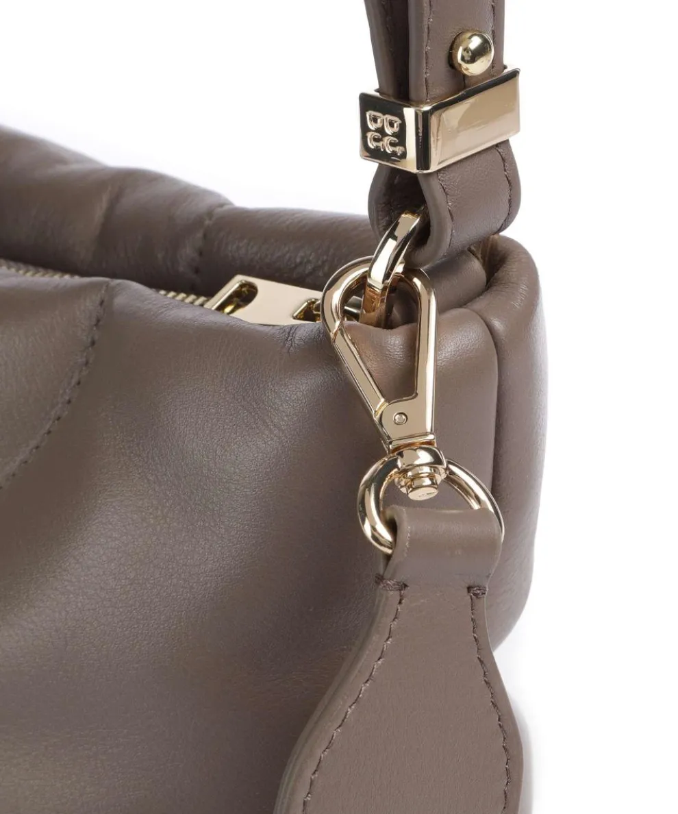 Barbara M. Bucket bag fine grain leather taupe