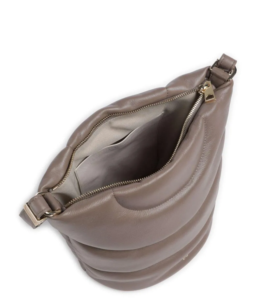 Barbara M. Bucket bag fine grain leather taupe
