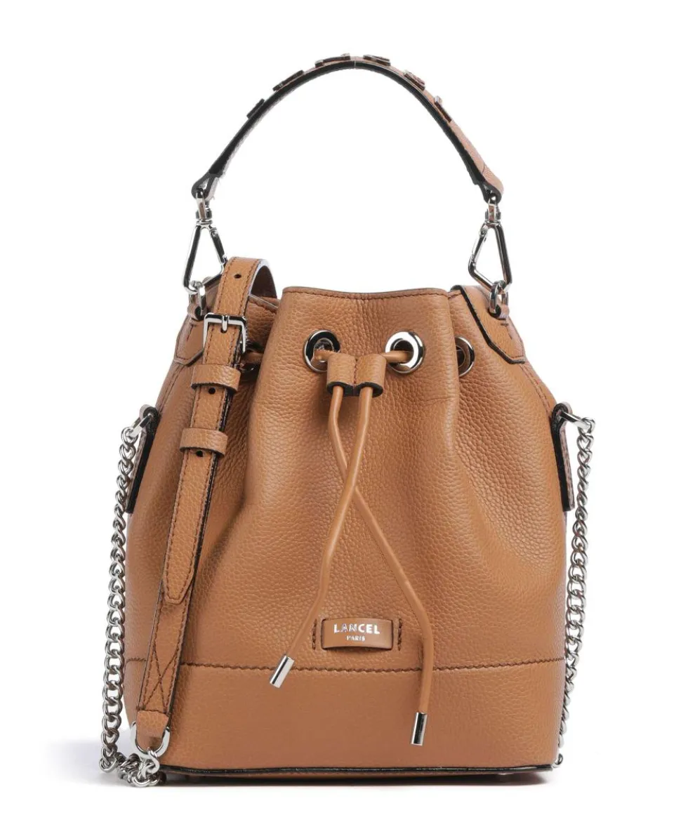 Ninon S Bucket bag grained cow leather camel