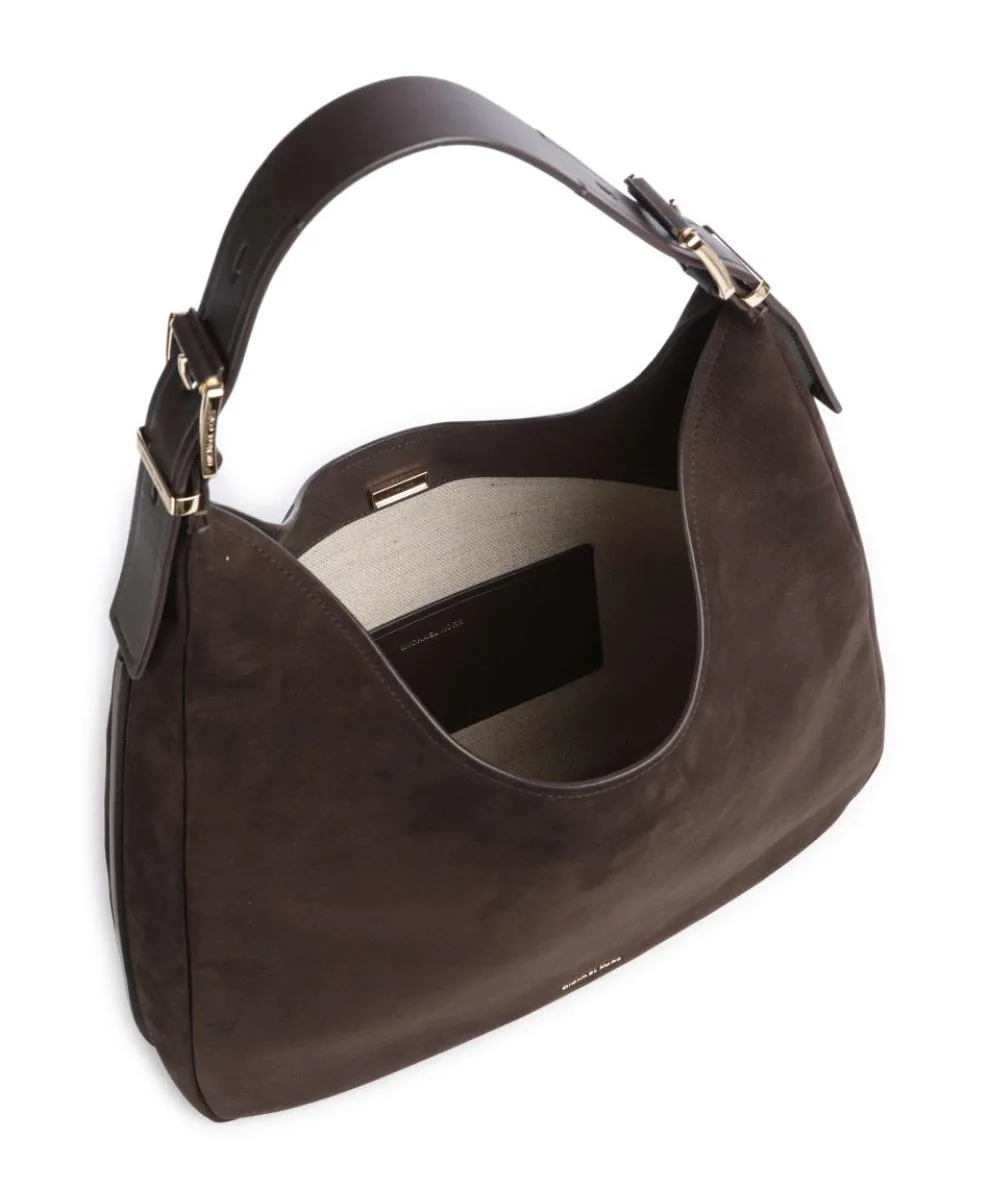 Nolita Large Hobo bag brushed cow leather dark brown