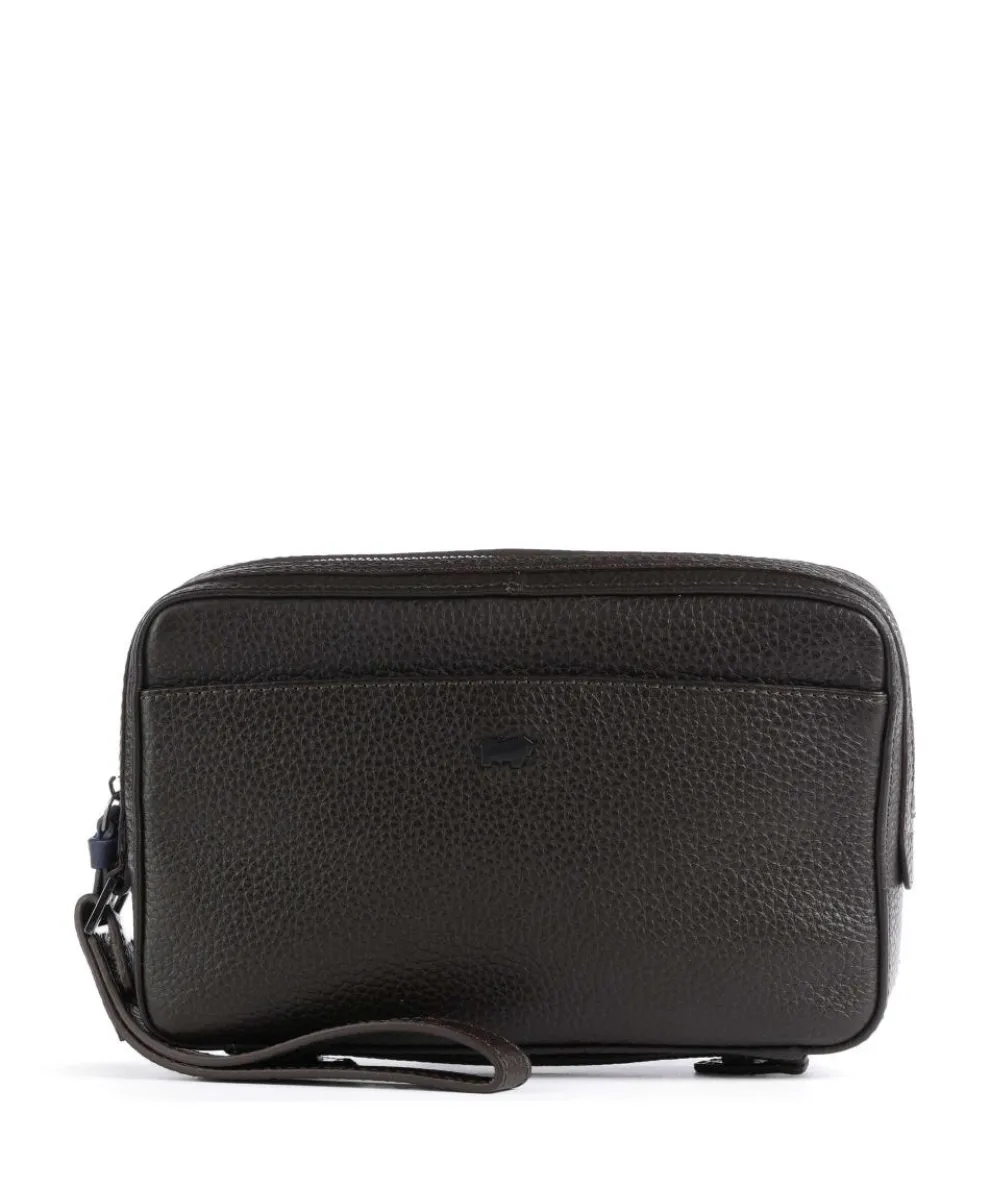 Novara Wristlet grained cow leather dark brown