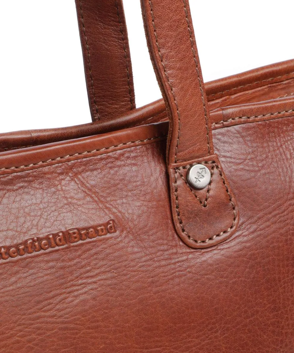 Novum Astano Tote bag 14″ grained leather cognac