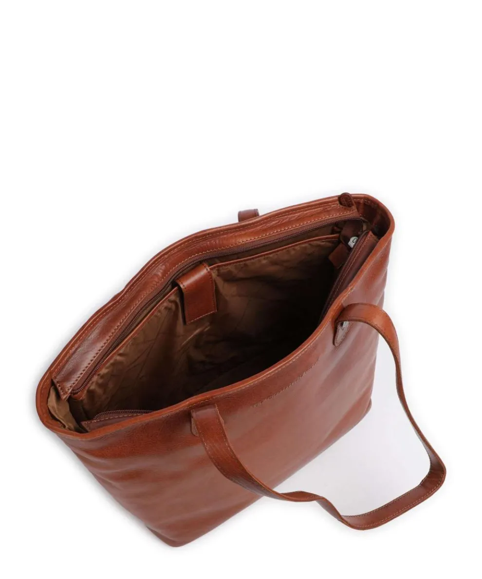 Novum Astano Tote bag 14″ grained leather cognac