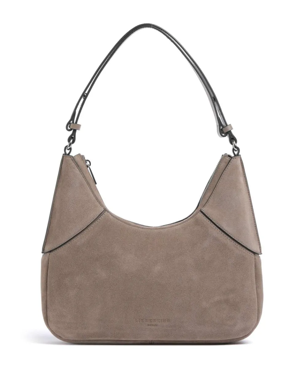 Lilly Suede S Hobo bag velour leather taupe