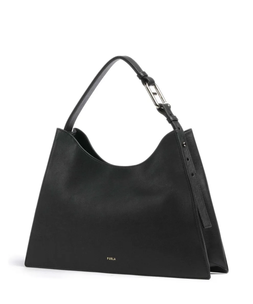 Nuvola L Hobo bag fine grain leather black