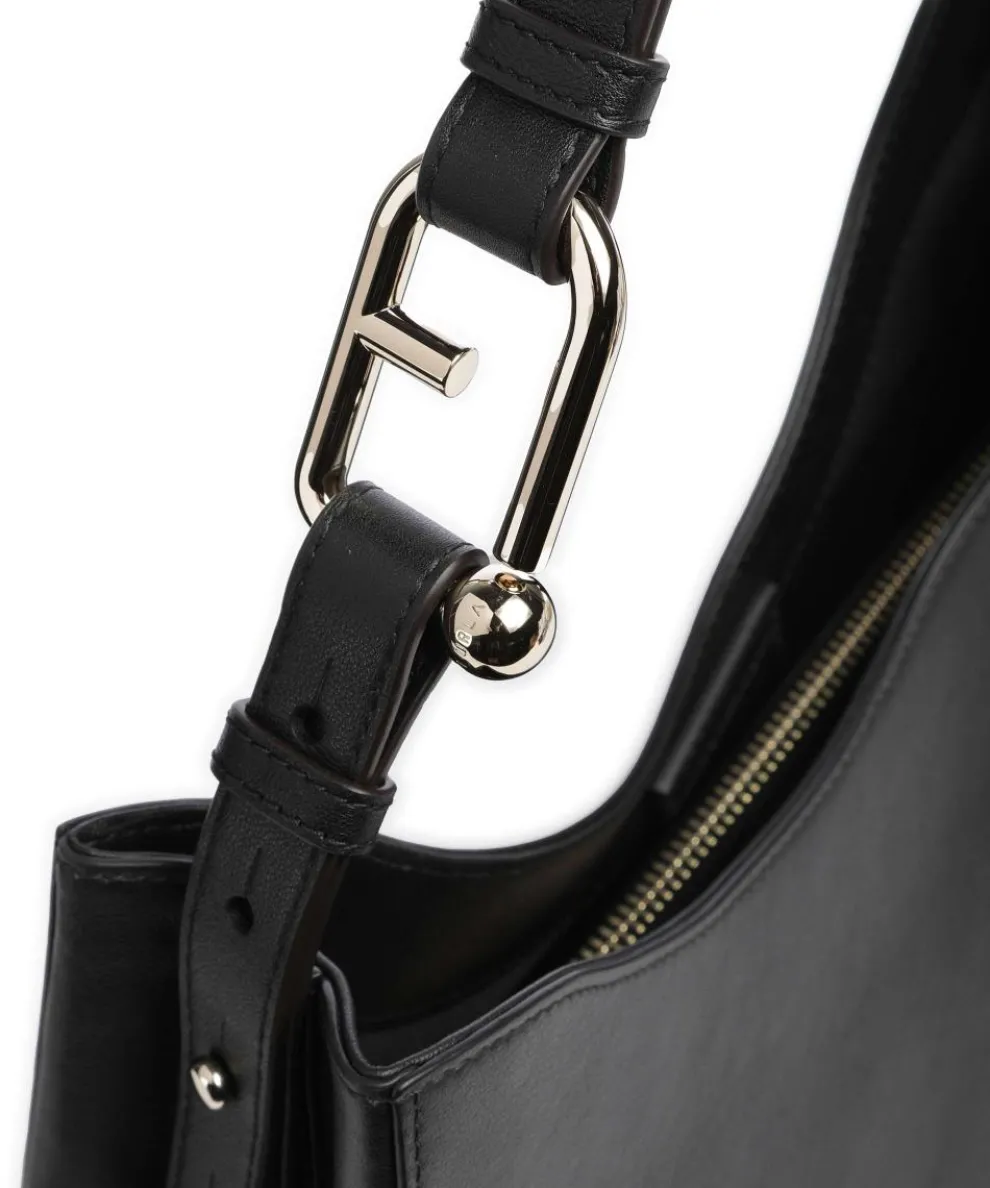 Nuvola L Hobo bag fine grain leather black