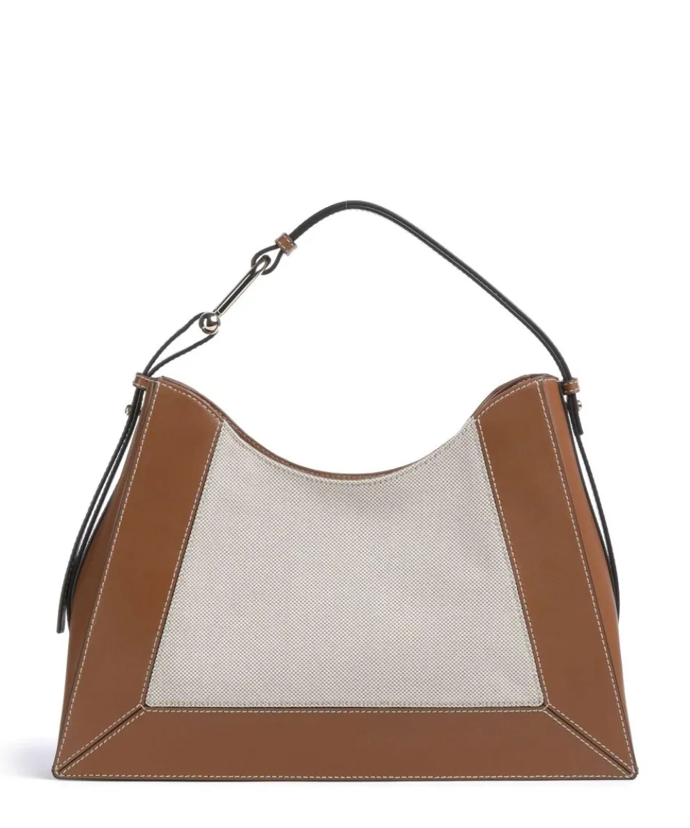 Nuvola L Hobo bag canvas, fine grain leather beige/brown