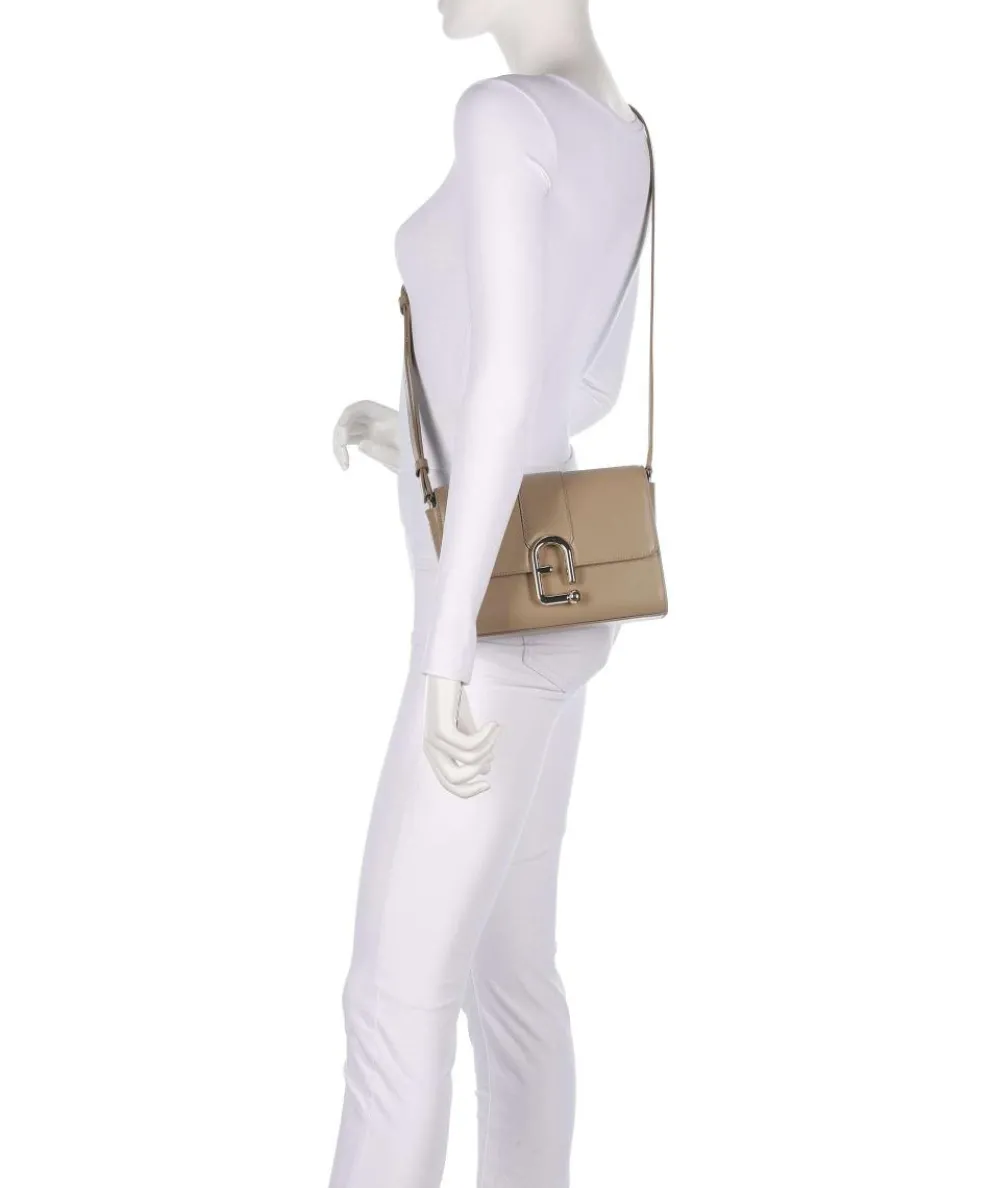 Nuvola S Crossbody bag fine grain leather taupe