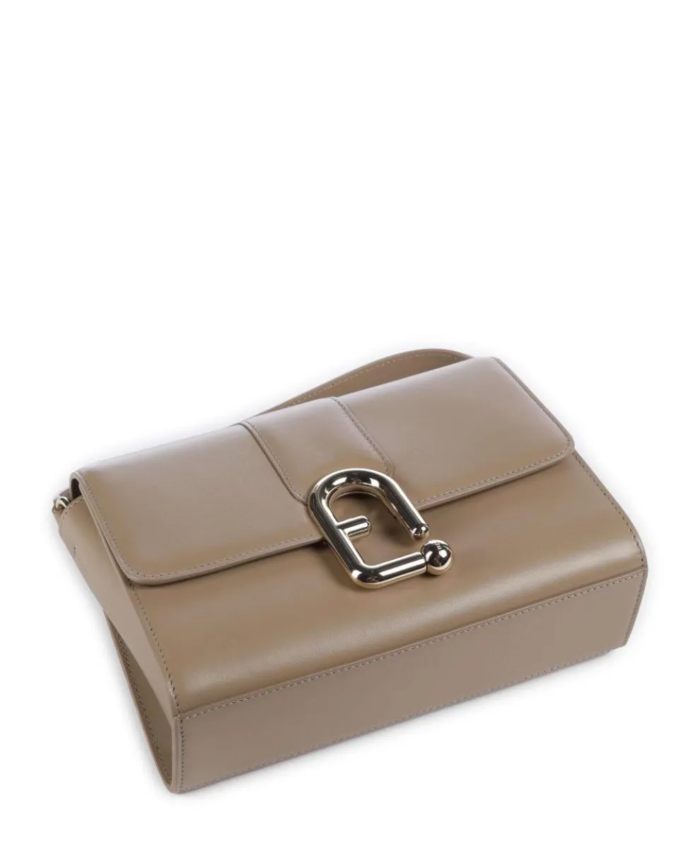 Nuvola S Crossbody bag fine grain leather taupe