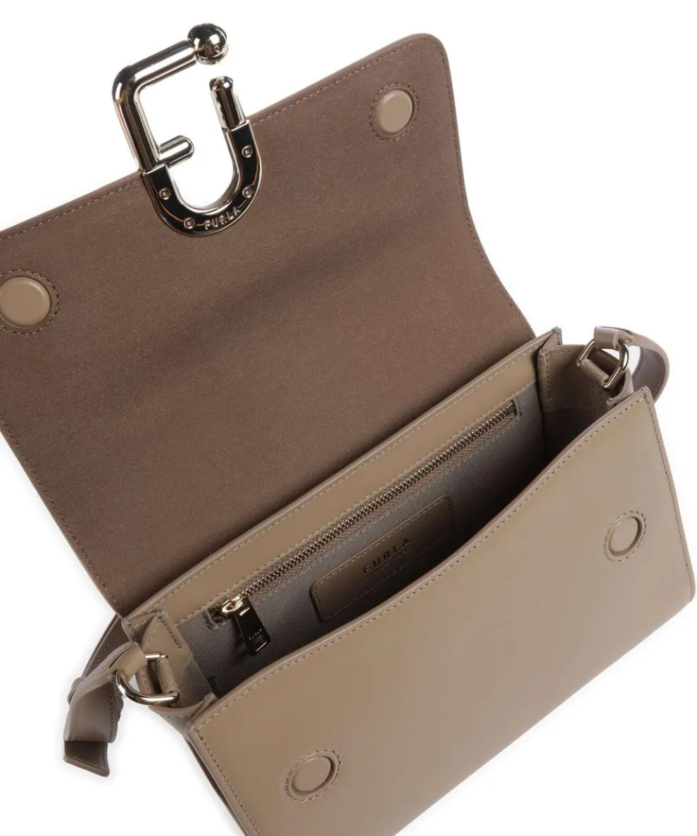 Nuvola S Crossbody bag fine grain leather taupe