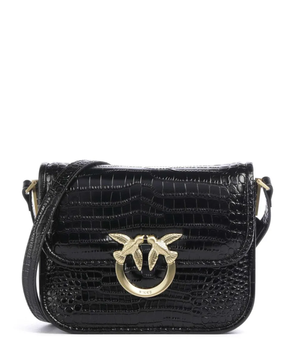 Love Box Mini Crossbody bag embossed leather black