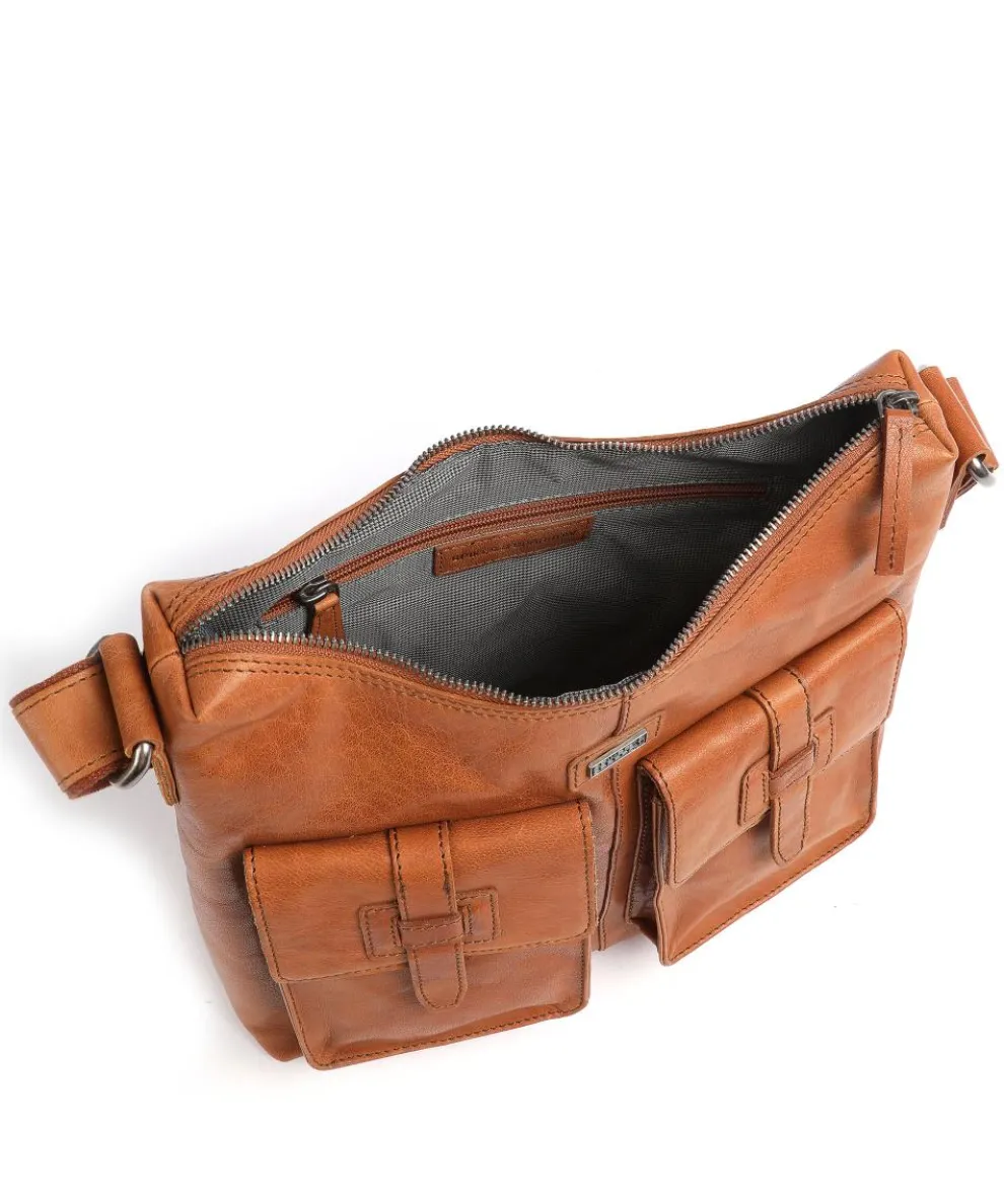 Bronco Hobo bag grained leather cognac