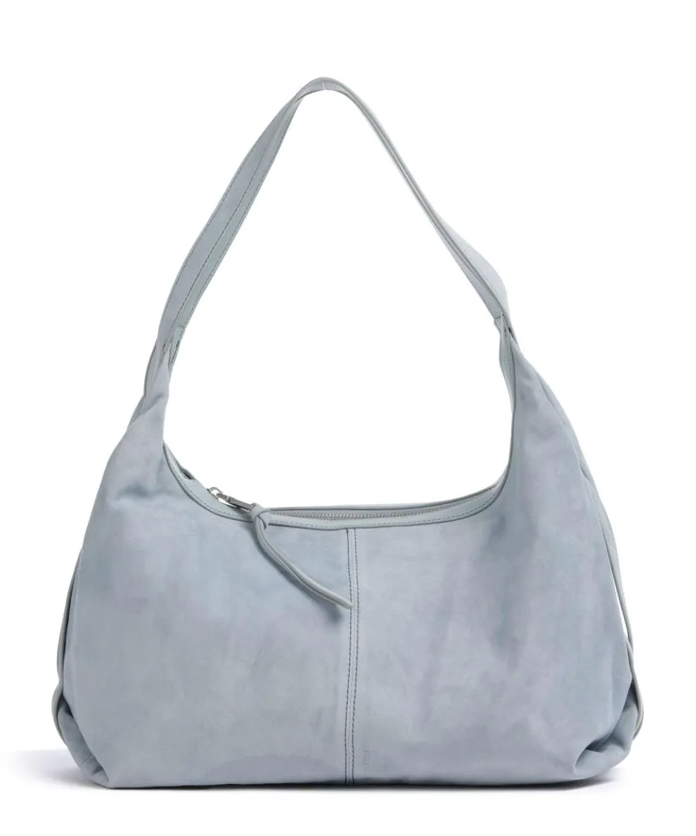 Best to come Hobo bag brushed leather blue-grey