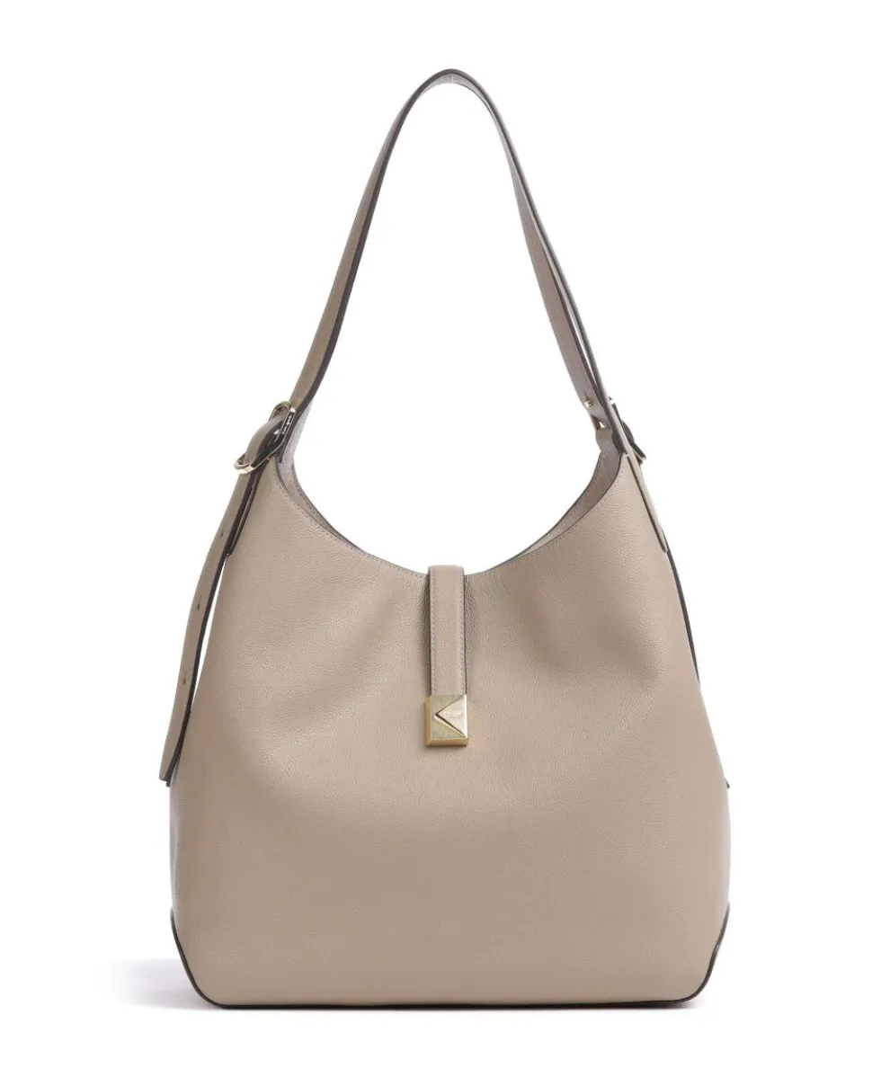 Deco Hobo bag grained cow leather taupe