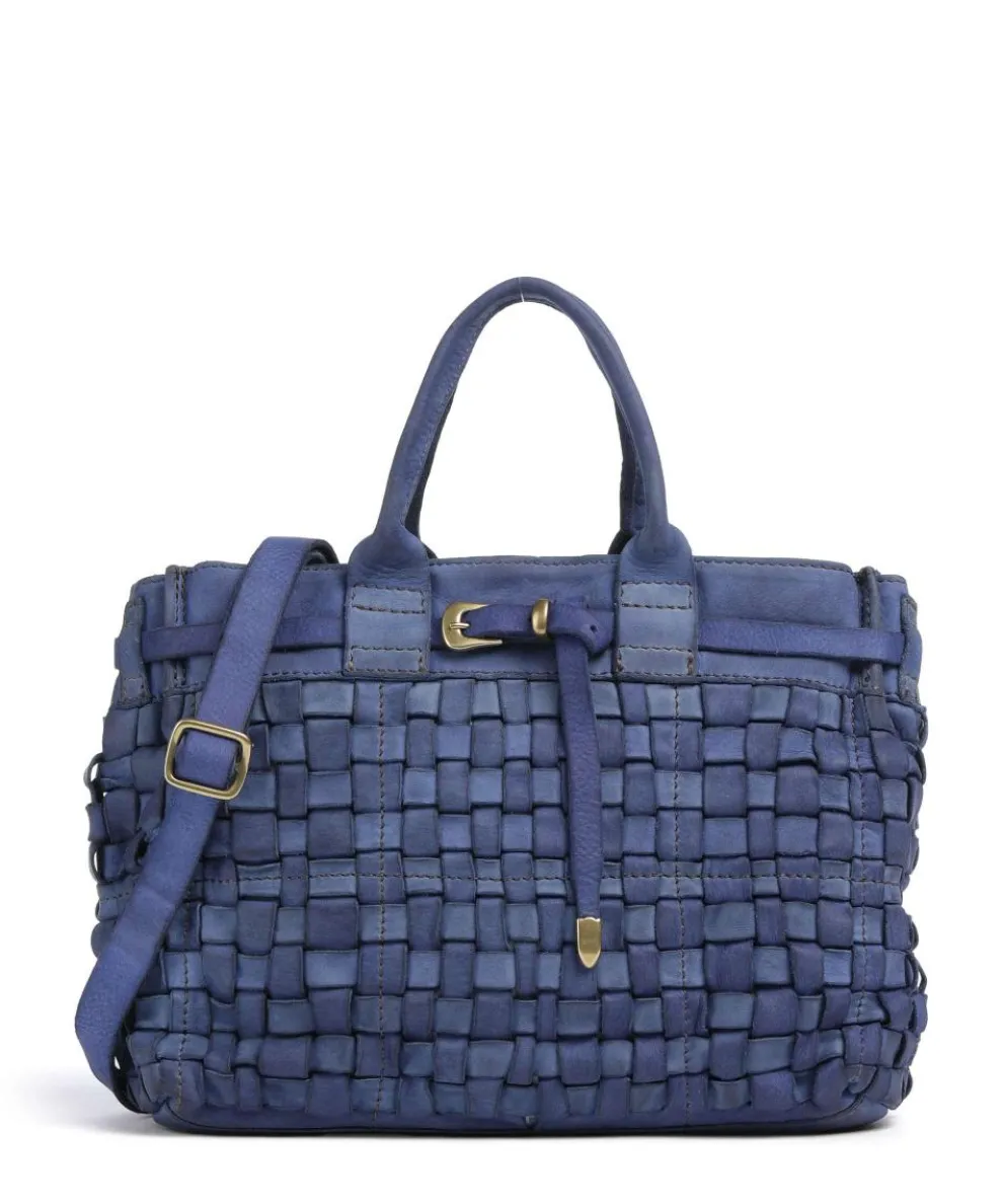 Handbag fine grain cow leather dark blue