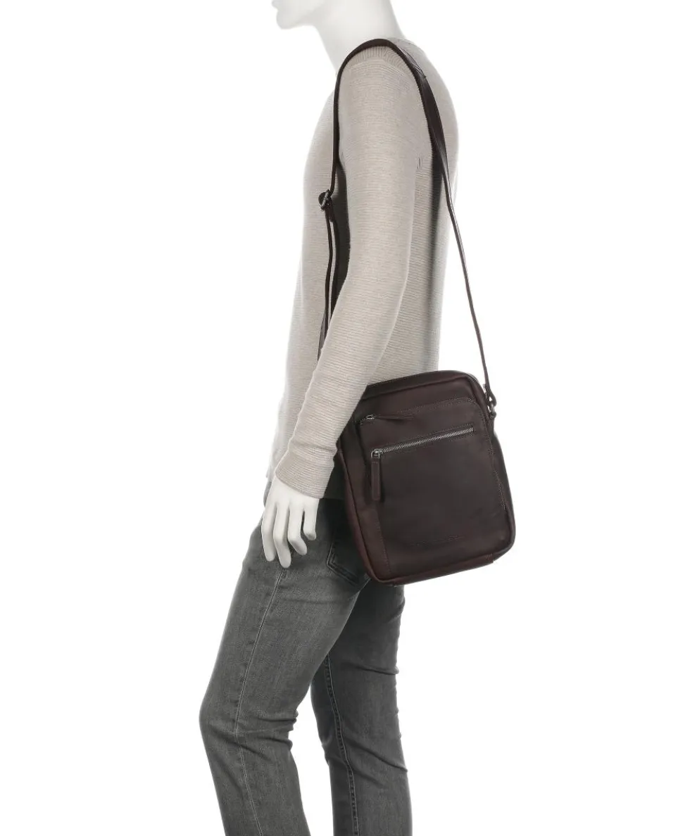 Dessau Crossbody bag pull-up cow leather dark brown