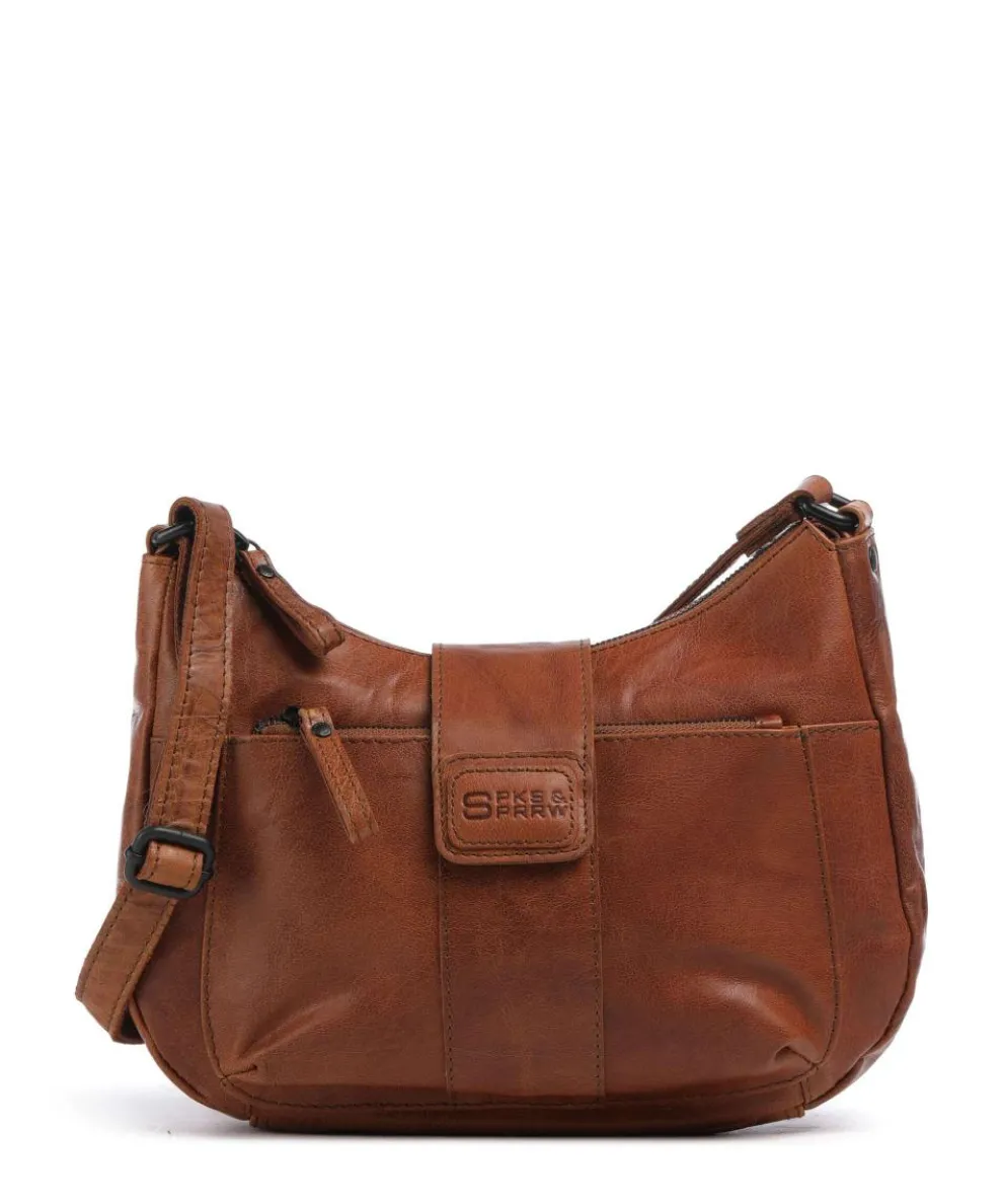 Bronco Carlia Crossbody bag fine grain leather cognac