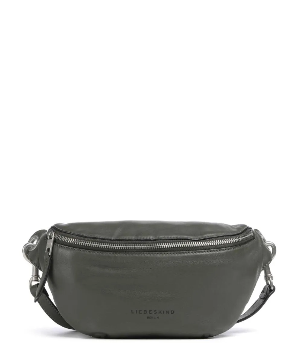 Tavia Sheep Natural Fanny pack sheepskin leather dark green