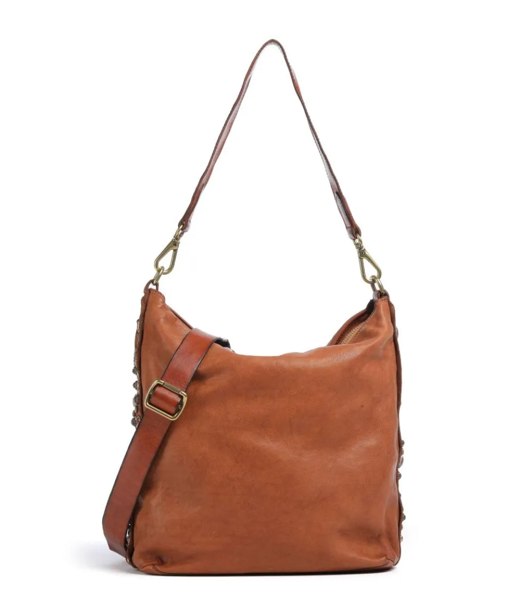 Hobo bag fine grain cow leather cognac