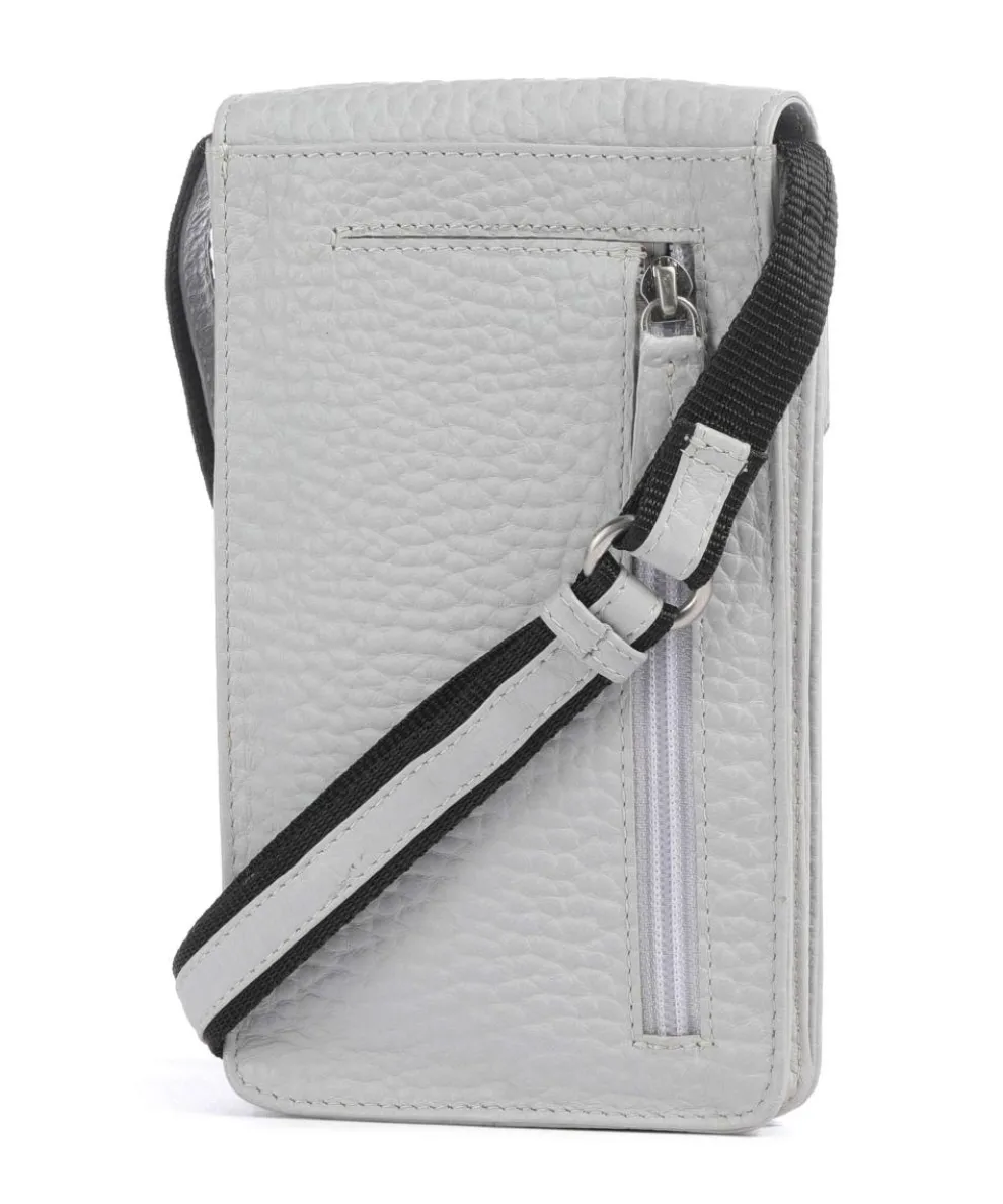 Hirsch Magda Phone bag grained leather light grey