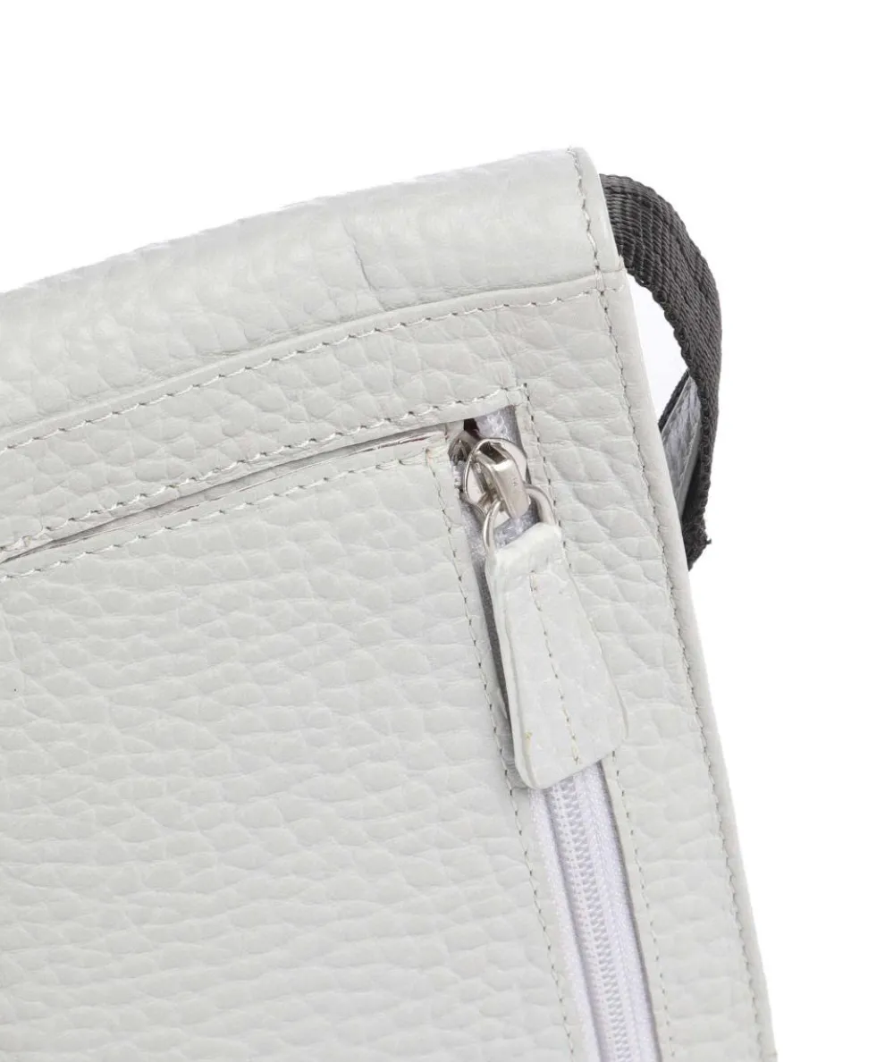 Hirsch Magda Phone bag grained leather light grey