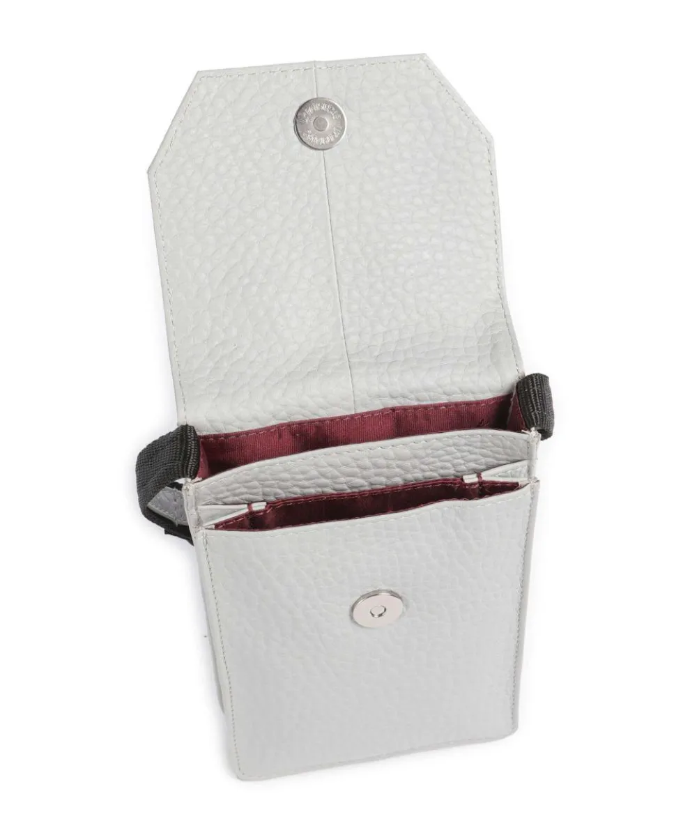 Hirsch Magda Phone bag grained leather light grey
