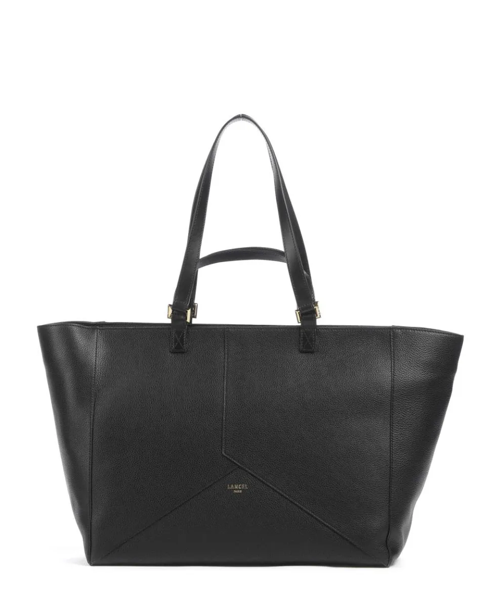 Enveloppe L Tote bag 15″ grained cow leather black