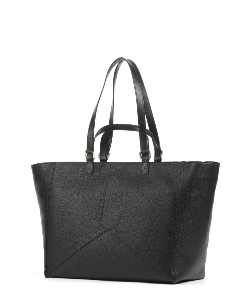 Enveloppe L Tote bag 15″ grained cow leather black
