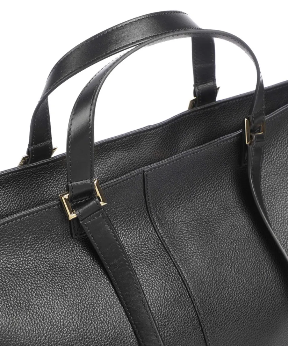 Enveloppe L Tote bag 15″ grained cow leather black