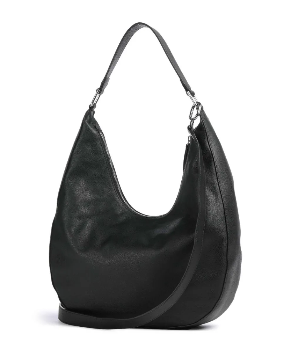 Mita M Hobo bag grained cow leather black