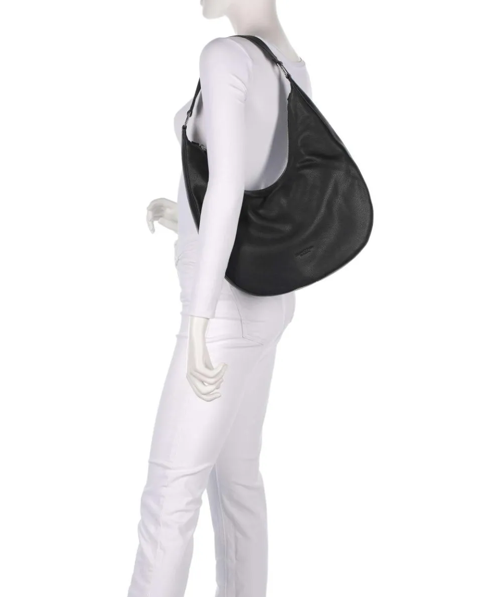 Mita M Hobo bag grained cow leather black