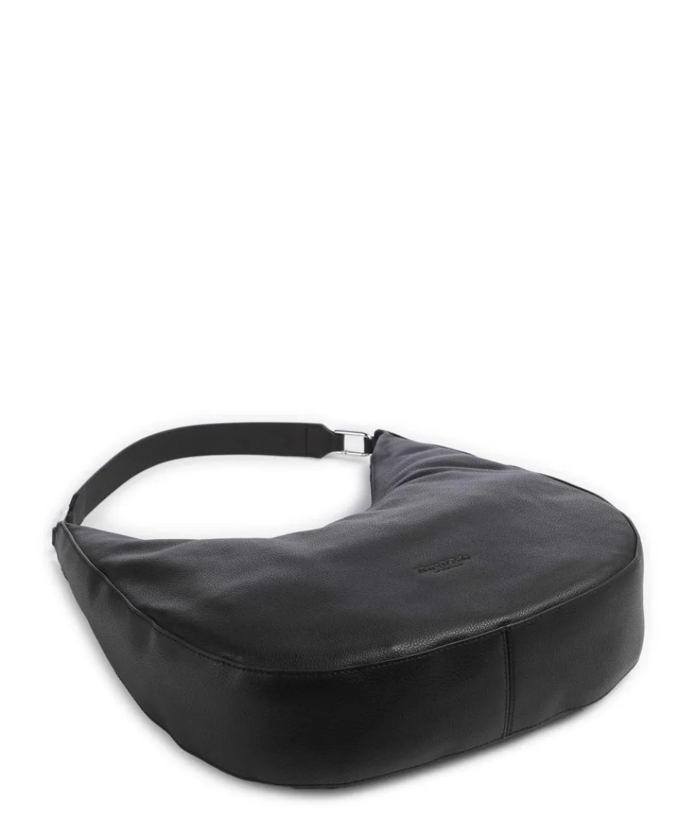 Mita M Hobo bag grained cow leather black