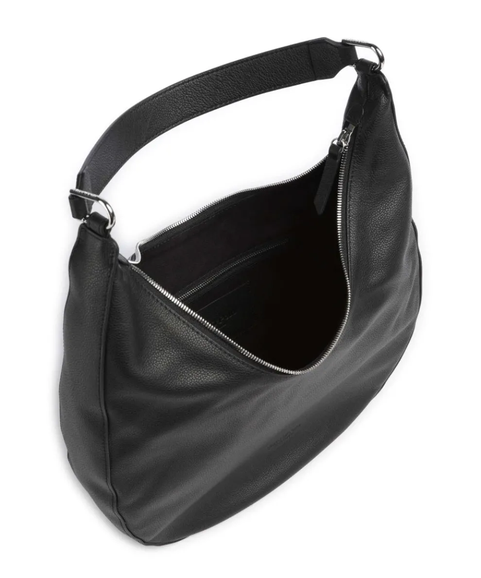 Mita M Hobo bag grained cow leather black