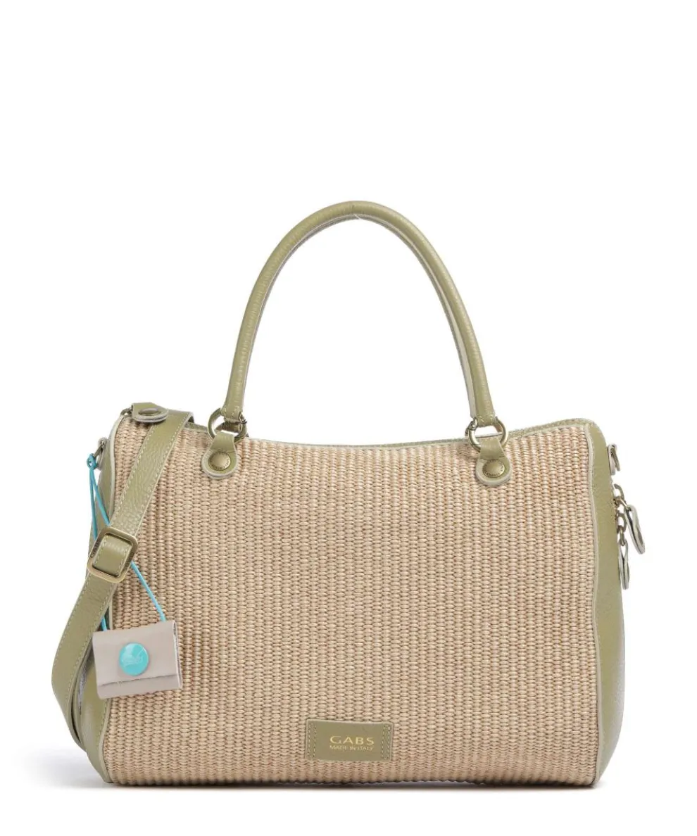 Oceania Karima Handbag polyamide, grained calfskin beige/green