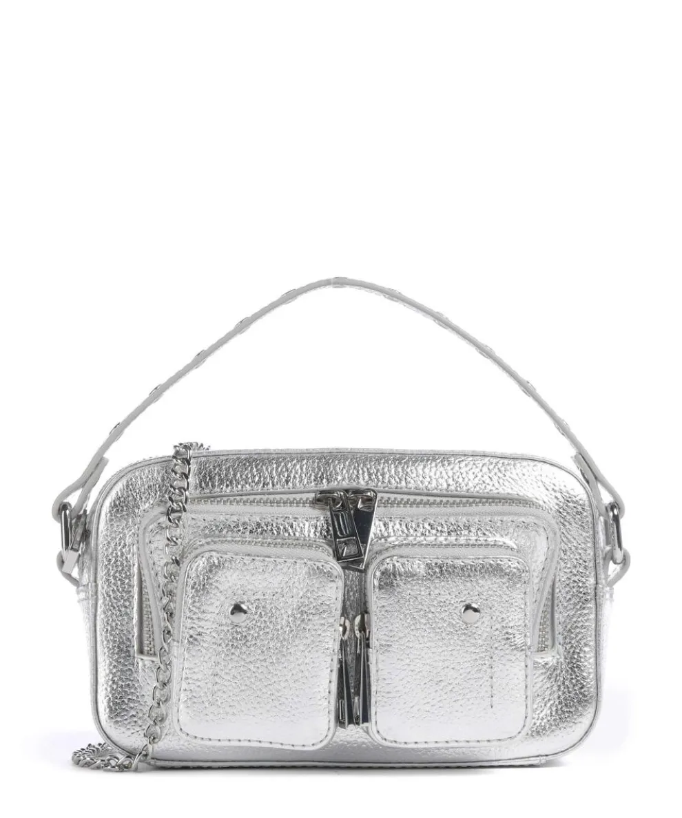 Metallic Helena Crossbody bag grained leather silver